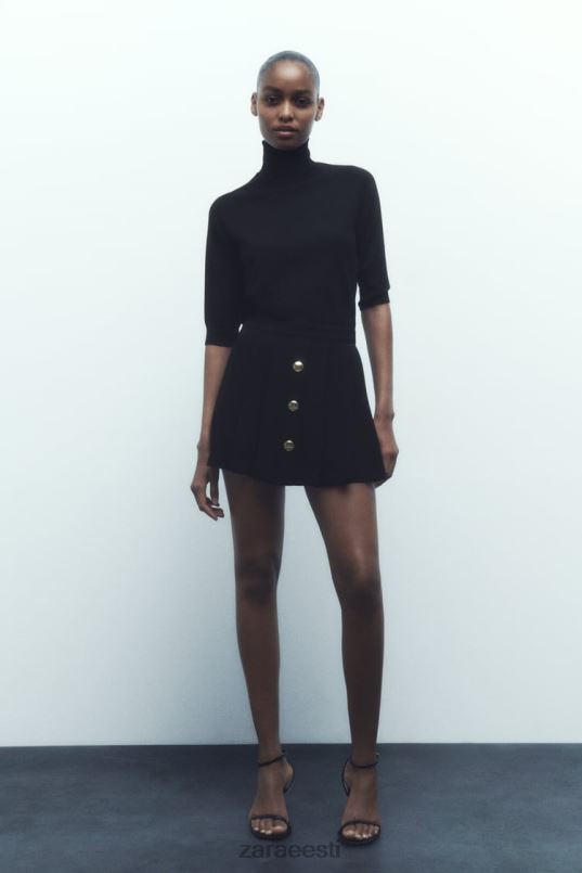 Zara plisseeritud skort naised must Riietus 42F0H539