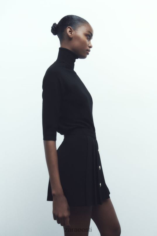 Zara plisseeritud skort naised must Riietus 42F0H539