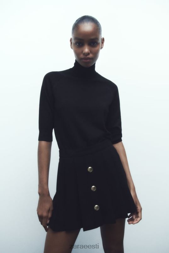 Zara plisseeritud skort naised must Riietus 42F0H539