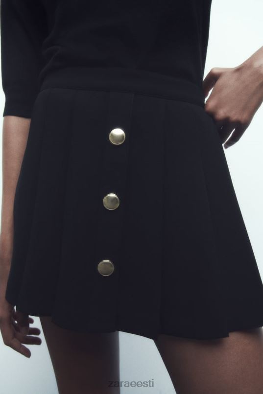 Zara plisseeritud skort naised must Riietus 42F0H539