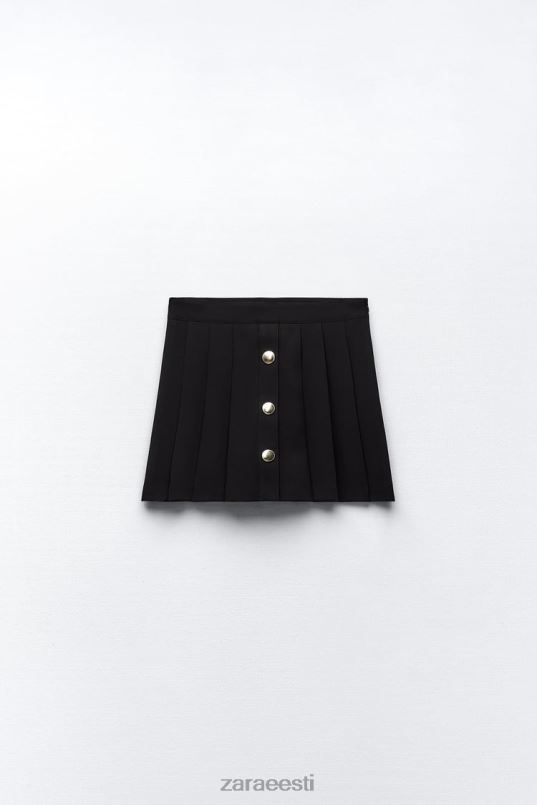 Zara plisseeritud skort naised must Riietus 42F0H539