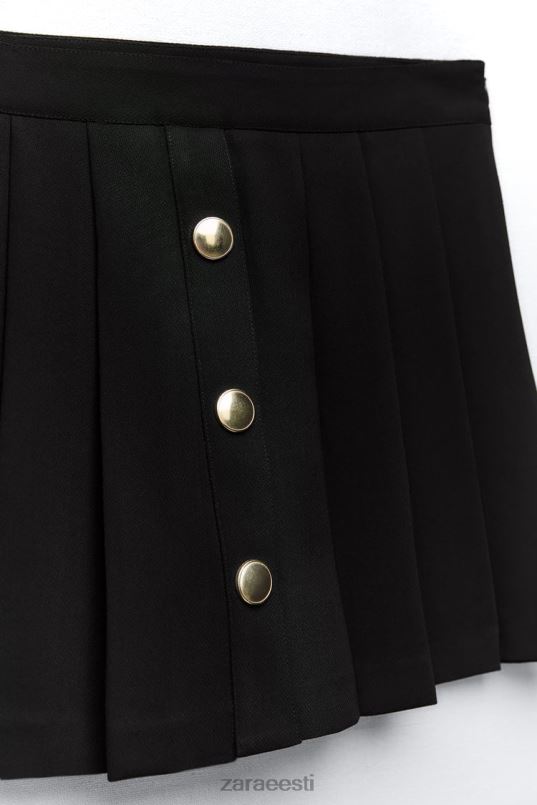 Zara plisseeritud skort naised must Riietus 42F0H539