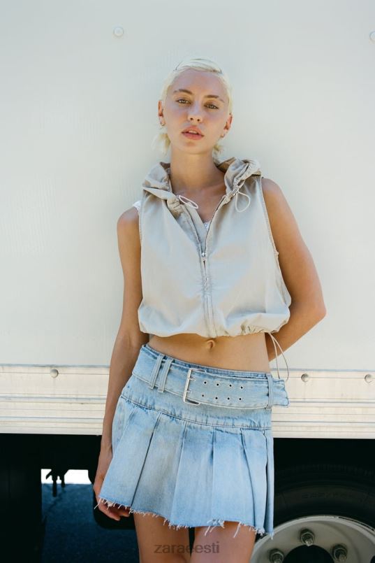 Zara plisseeritud trf teksaseelik naised helesinine Riietus 42F0H683