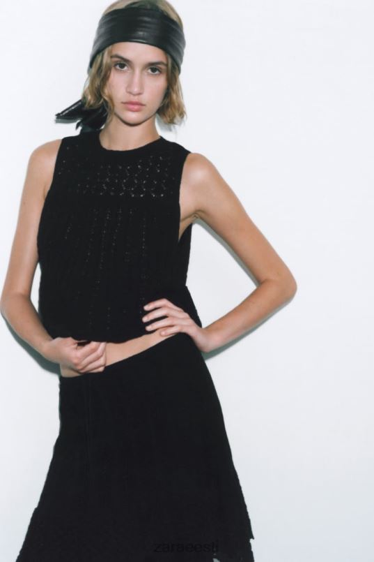 Zara pointelle kootud miniseelik naised must Riietus 42F0H667