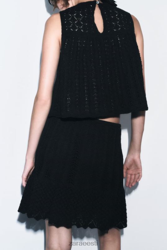 Zara pointelle kootud miniseelik naised must Riietus 42F0H667