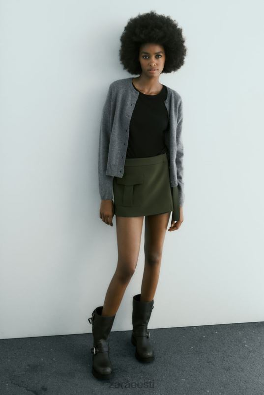 Zara rihmaga lasti skort naised tume khaki Riietus 42F0H542