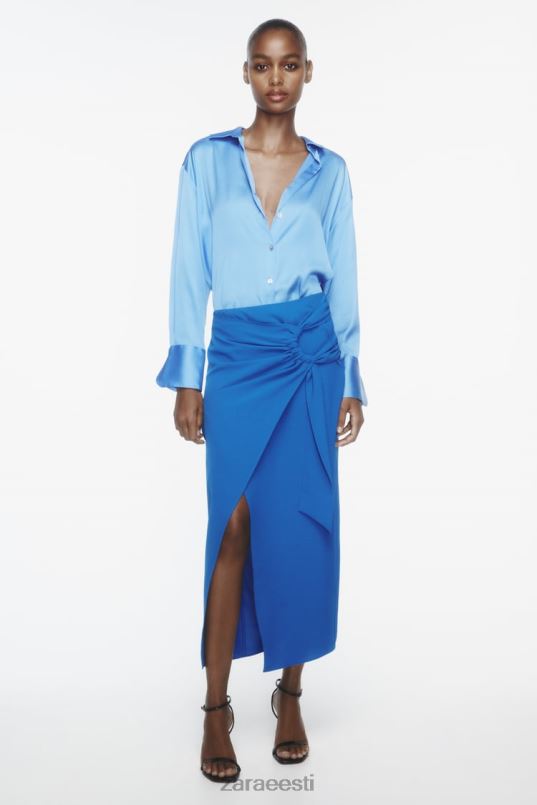 Zara rusikas midi seelik naised koobalt Riietus 42F0H703