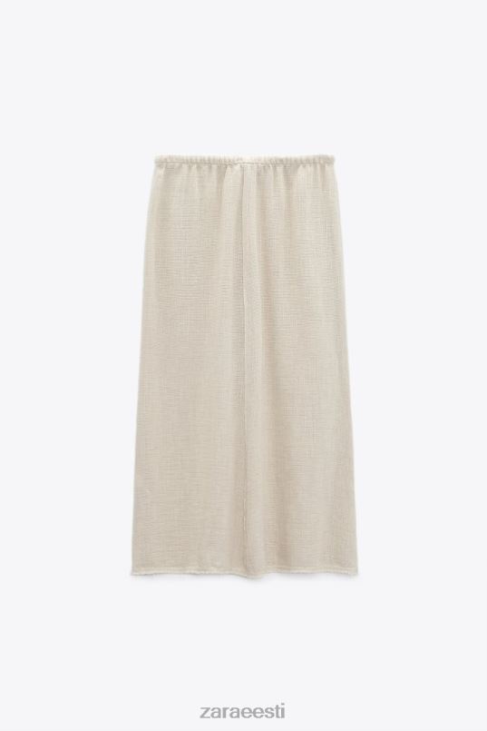 Zara rustikaalse tekstuuriga seelik naised liiv Riietus 42F0H708