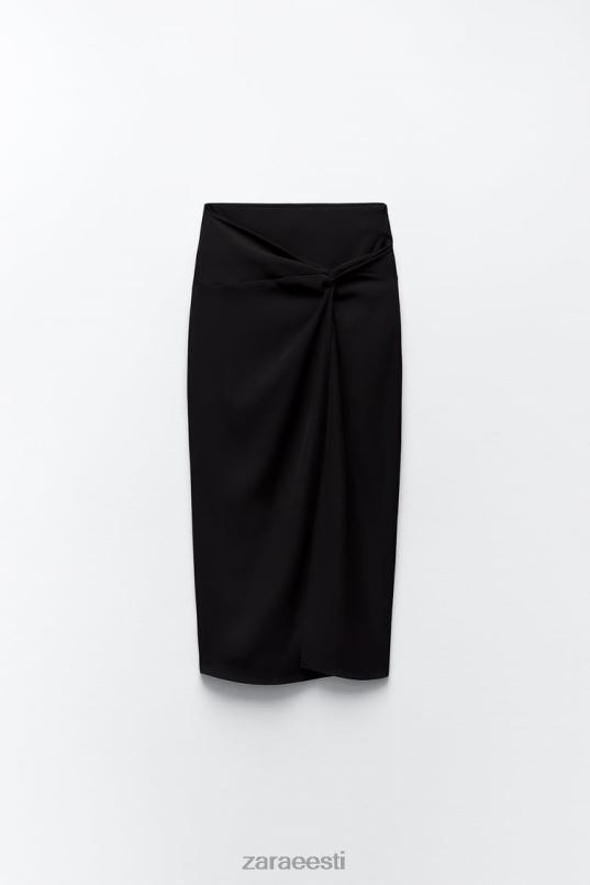 Zara sõlmitud midi seelik naised must Riietus 42F0H649