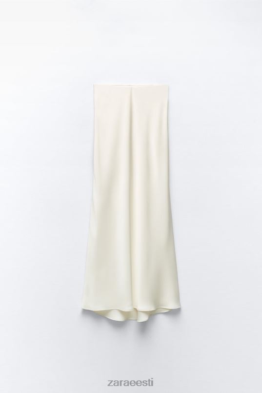 Zara satiinefektiga midiseelik naised ekru Riietus 42F0H681