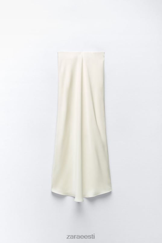 Zara satiinefektiga midiseelik naised ekru Riietus 42F0H681