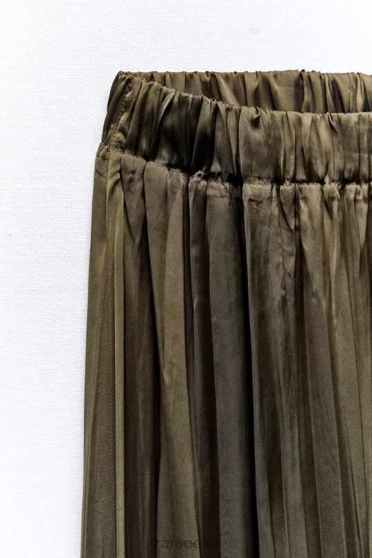 Zara satiinefektiga pikk seelik naised khaki Riietus 42F0H674