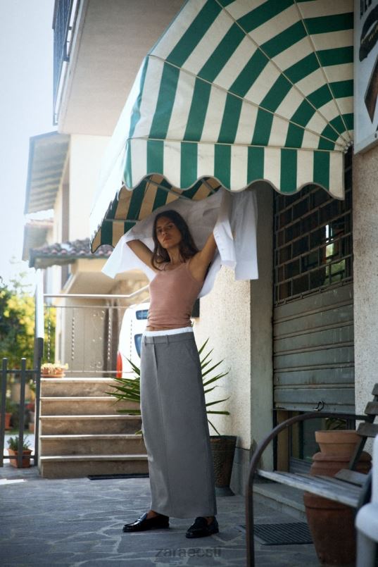 Zara segatud bokseri seelik naised hall Riietus 42F0H630