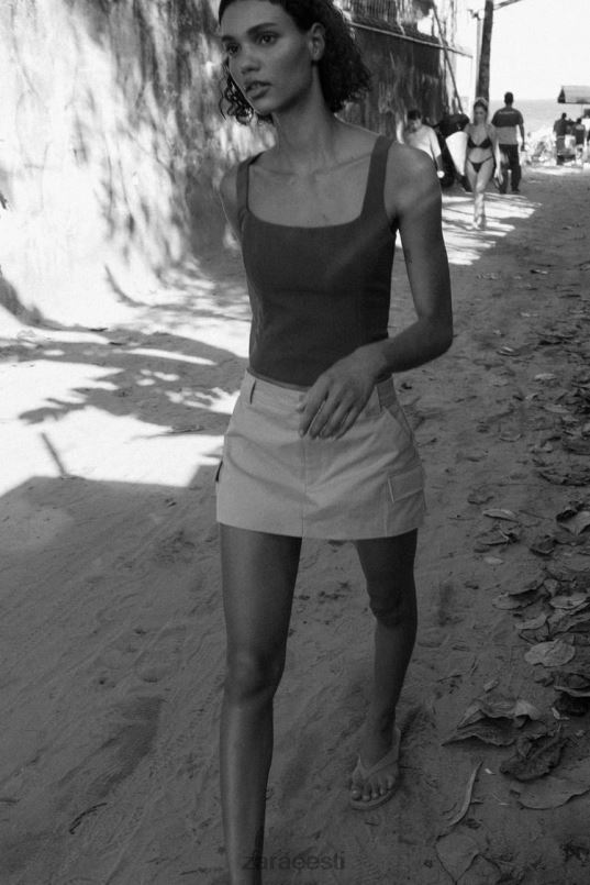 Zara taskuskort naised tuhk Riietus 42F0H623