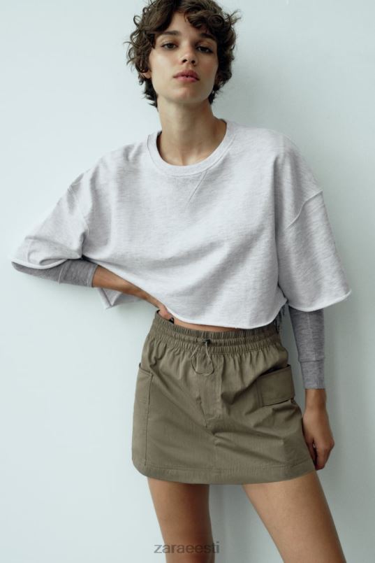 Zara taskuskort naised tume khaki Riietus 42F0H689