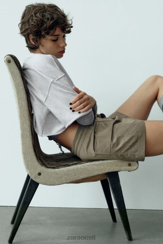 Zara taskuskort naised tume khaki Riietus 42F0H689