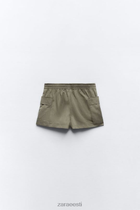 Zara taskuskort naised tume khaki Riietus 42F0H689