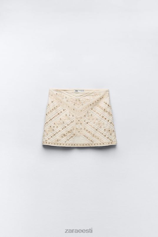 Zara tikitud miniseelik naised ekru Riietus 42F0H711