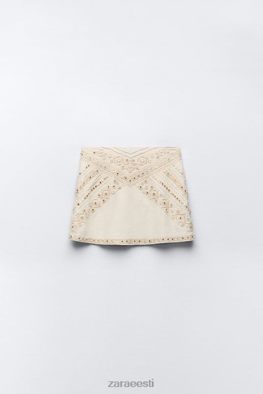 Zara tikitud miniseelik naised ekru Riietus 42F0H711