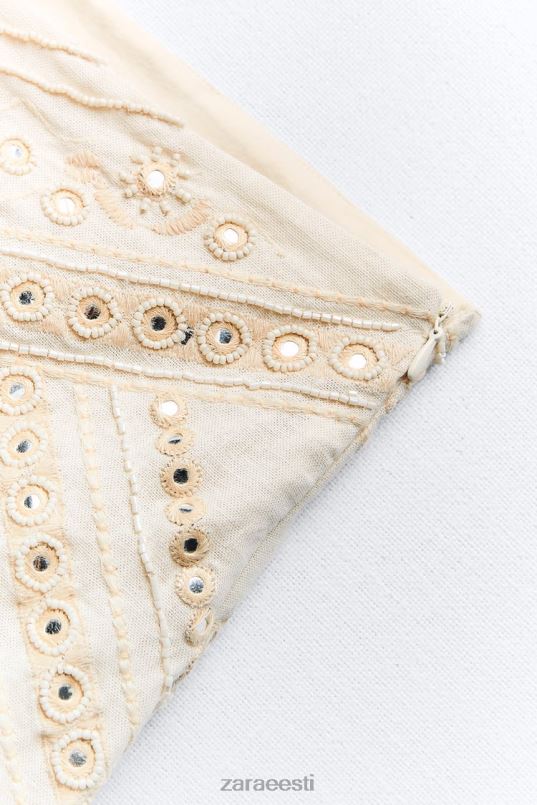 Zara tikitud miniseelik naised ekru Riietus 42F0H711