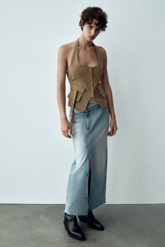 Zara trf pikk teksaseelik naised sinine Riietus 42F0H661