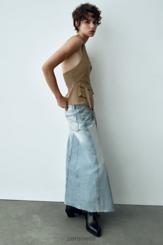 Zara trf pikk teksaseelik naised sinine Riietus 42F0H661