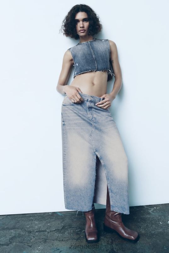 Zara trf pikk teksaseelik naised sinine Riietus 42F0H676