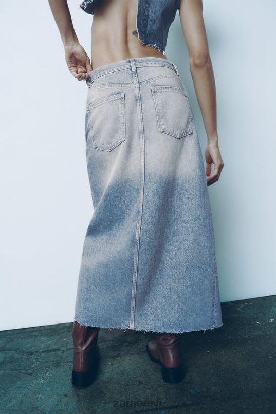 Zara trf pikk teksaseelik naised sinine Riietus 42F0H676