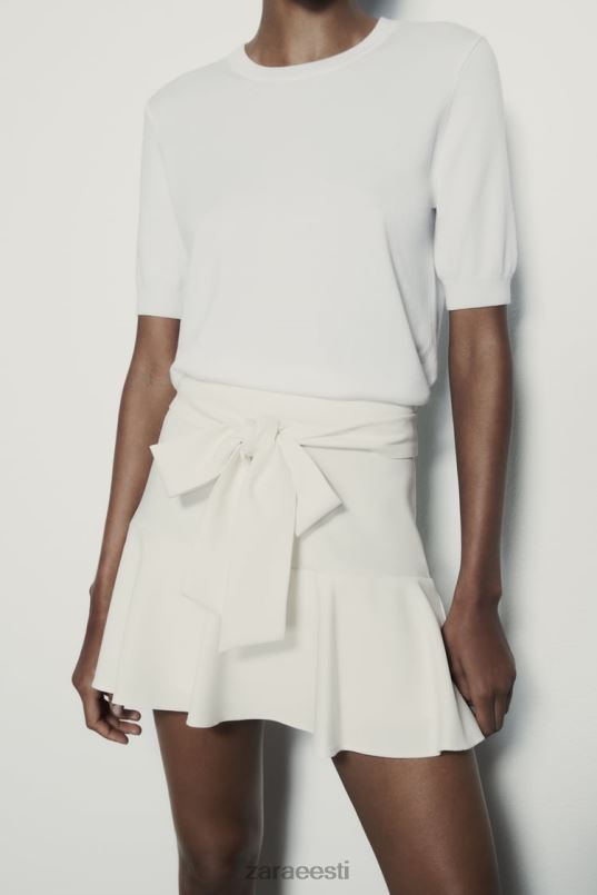 Zara vibu trimmiga skort naised austri valge Riietus 42F0H560