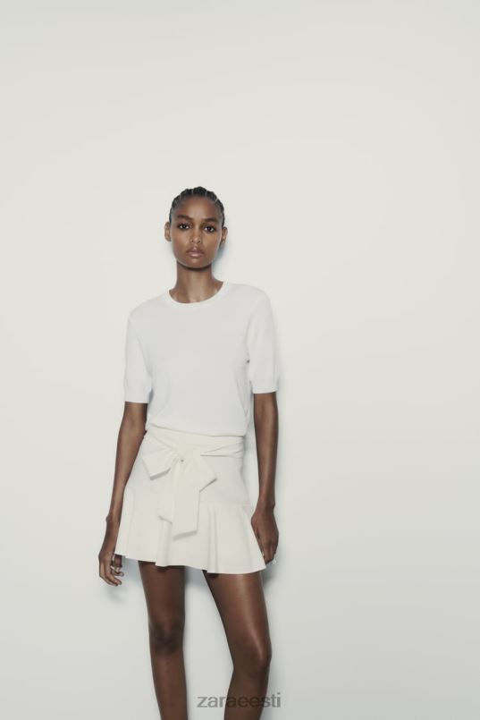 Zara vibu trimmiga skort naised austri valge Riietus 42F0H560