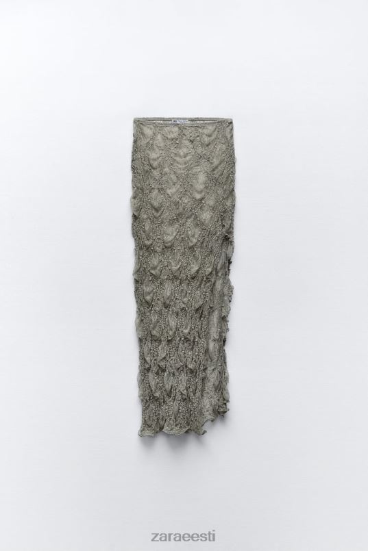 Zara volangidega pitsist midiseelik naised hele khaki Riietus 42F0H704