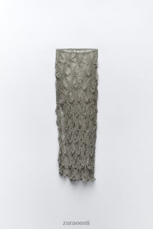 Zara volangidega pitsist midiseelik naised hele khaki Riietus 42F0H704