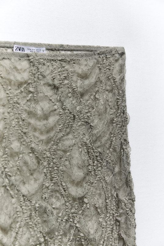 Zara volangidega pitsist midiseelik naised hele khaki Riietus 42F0H704