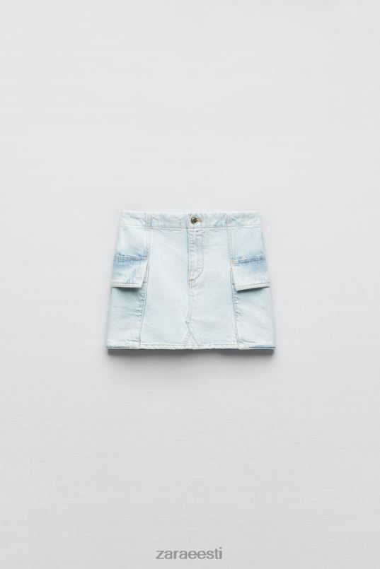 Zara z1975 denim cargo miniseelik naised helesinine Riietus 42F0H721