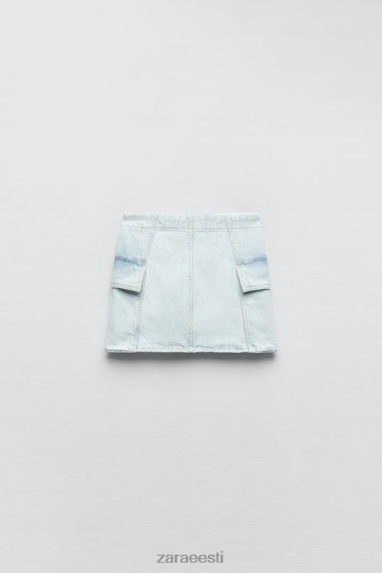 Zara z1975 denim cargo miniseelik naised helesinine Riietus 42F0H721