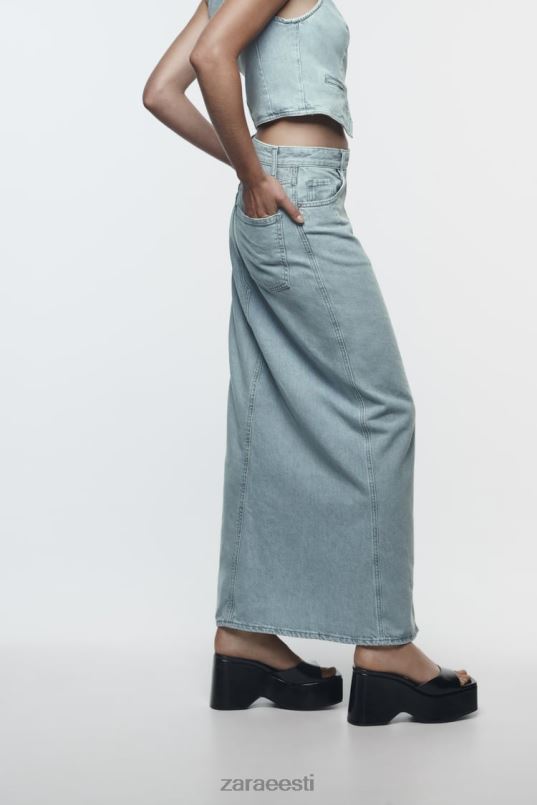 Zara z1975 ees lõhikuga teksane midiseelik naised hall Riietus 42F0H693