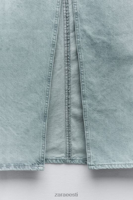 Zara z1975 ees lõhikuga teksane midiseelik naised hall Riietus 42F0H693