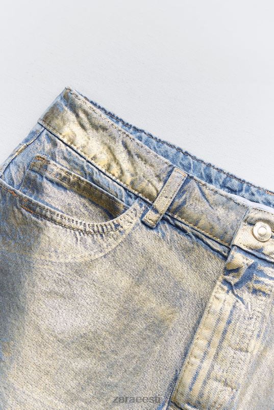 Zara z1975 metallik teksaseelik naised keskmine sinine Riietus 42F0H682