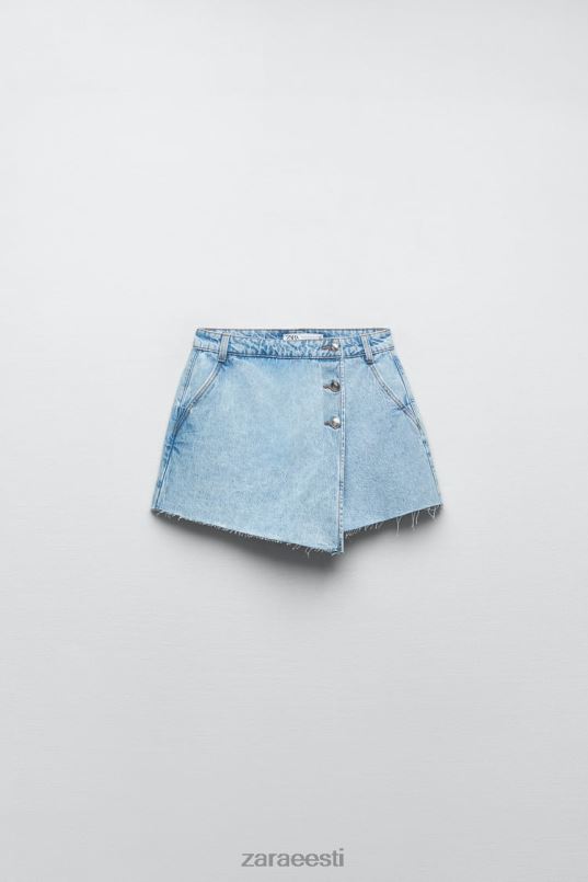Zara z1975 nööbiga wrap skort naised helesinine Riietus 42F0H534