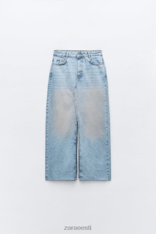 Zara z1975 pestud lõhikuga teksaseelik naised roosa Riietus 42F0H632