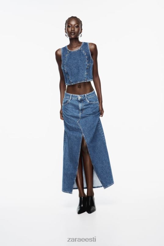 Zara z1975 rõngasteksaseelik naised keskmine sinine Riietus 42F0H668