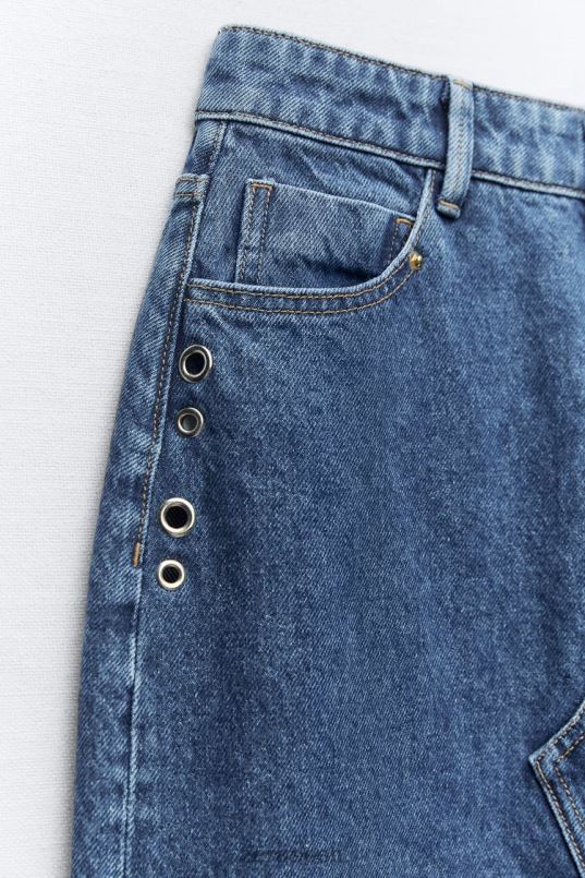 Zara z1975 rõngasteksaseelik naised keskmine sinine Riietus 42F0H668