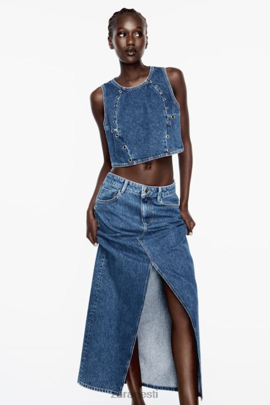 Zara z1975 rõngasteksaseelik naised keskmine sinine Riietus 42F0H668