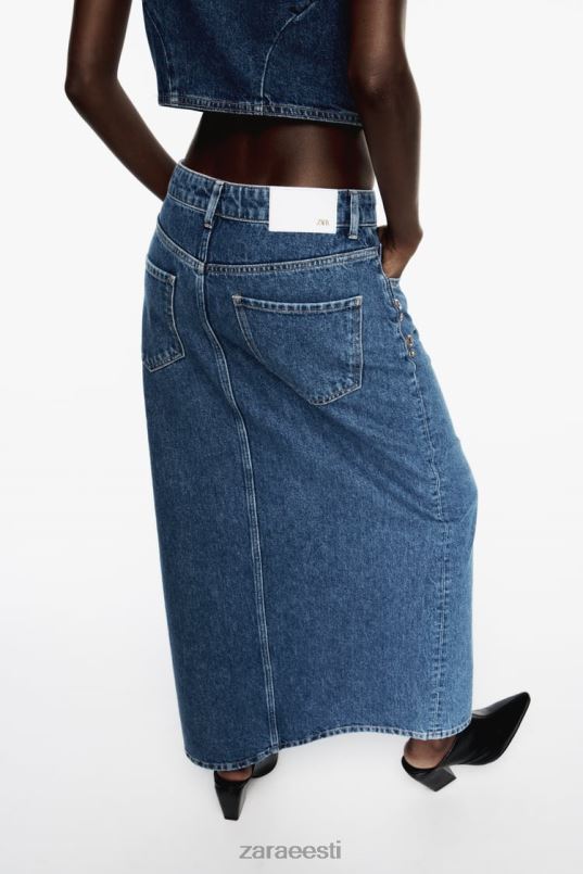 Zara z1975 rõngasteksaseelik naised keskmine sinine Riietus 42F0H668