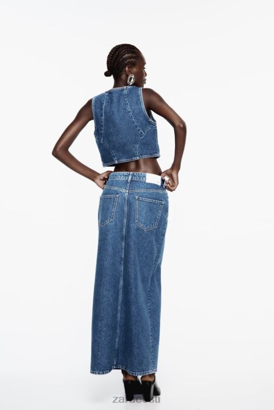 Zara z1975 rõngasteksaseelik naised keskmine sinine Riietus 42F0H668