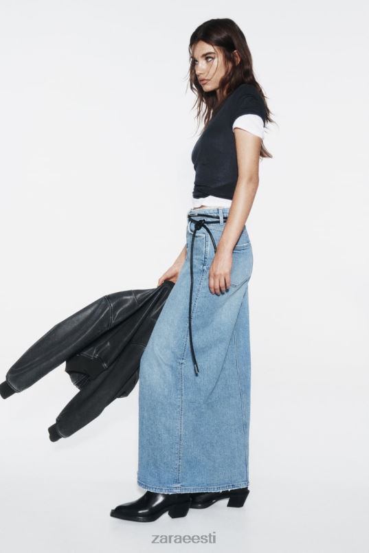 Zara z1975 teksane midiseelik naised keskmine sinine Riietus 42F0H640