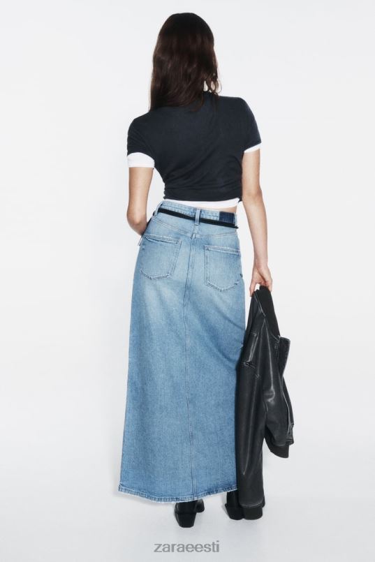 Zara z1975 teksane midiseelik naised keskmine sinine Riietus 42F0H640