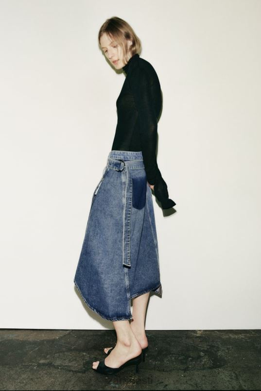 Zara zw asümmeetriline teksaseelik naised sinine Riietus 42F0H727