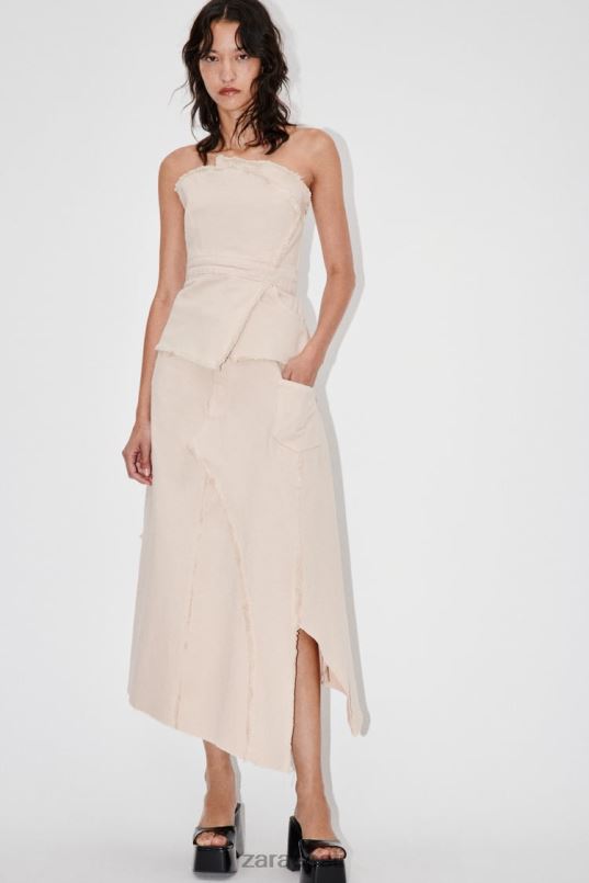 Zara zw narmendav asümmeetriline seelik naised liiv Riietus 42F0H698