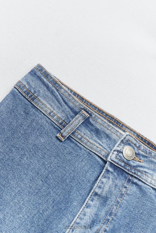 Zara kõrge vöökohaga zw marine sirged teksad naised helesinine Riietus 42F0H513